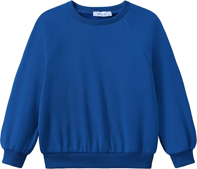 Royal blue toddler crewneck sweatshirt with ribbed cuffs and hem.